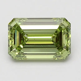 2.02 Ct Fancy Vivid Green Radiant Cut lab grown diamond with soft shine
