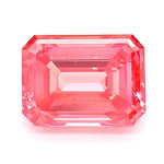 1.22 Ct vivid pink emerald cut lab grown diamond with step cut facets, elegant loose stone for fine jewelry and rings