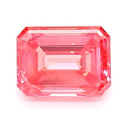 1.22 Ct vivid pink emerald cut lab grown diamond with step cut facets, elegant loose stone for fine jewelry and rings