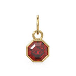 0.45 Ct lab created red hexagon birthstone pendant with elegant geometric design, perfect fine jewelry gift