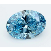 3.04 Ct fancy Vivid Blue Oval cut lab grown diamond with rich tone and elegant brilliance