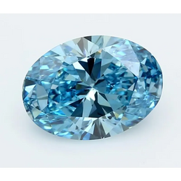 3.04 Ct fancy Vivid Blue Oval cut lab grown diamond with rich tone and elegant brilliance