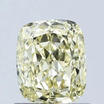 1.00 Ct fancy Yellow cushion cut lab grown diamond with smooth polish and vibrant Diamond beauty