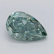 1.05 Ct fancy Vivid green pear shape lab grown diamond with striking color depth and premium shine