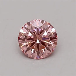 0.30 Ct fancy vivid pink round cut lab grown diamond with brilliant sparkle and elegant fine jewelry appeal