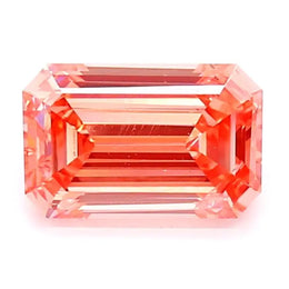 1.23 Ct intense pink emerald cut lab grown diamond with rich color, step cut loose stone for luxury engagement jewelry
