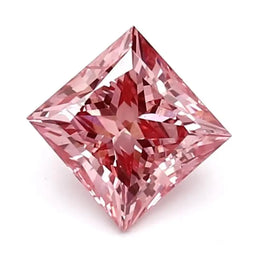 1.03 Ct vivid pink princess cut lab grown diamond with bright color, stylish loose stone for modern jewelry