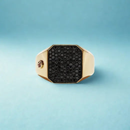 2.35 ct natural black diamond ring for men featuring a bold masculine design with a striking dark diamond centerpiece in a luxury setting