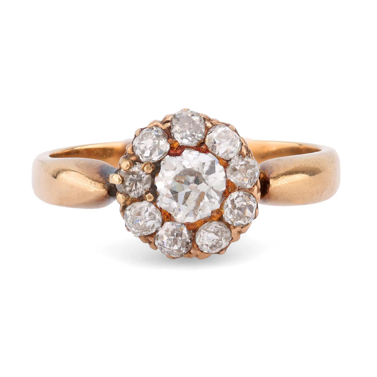 Lab Created Old Mined Halo Style 14k Solid Gold Engagement Ring by Jayamargems