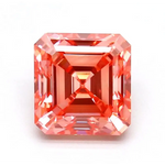 1.56 Ct vivid pink emerald cut lab grown diamond with step facets, refined loose stone for elegant engagement jewelry