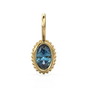 0.32 Ct lab created blue oval birthstone pendant with elegant sparkle fine jewelry minimalist design