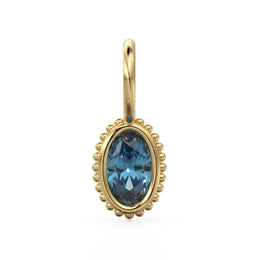 0.32 Ct lab created blue oval birthstone pendant with elegant sparkle fine jewelry minimalist design