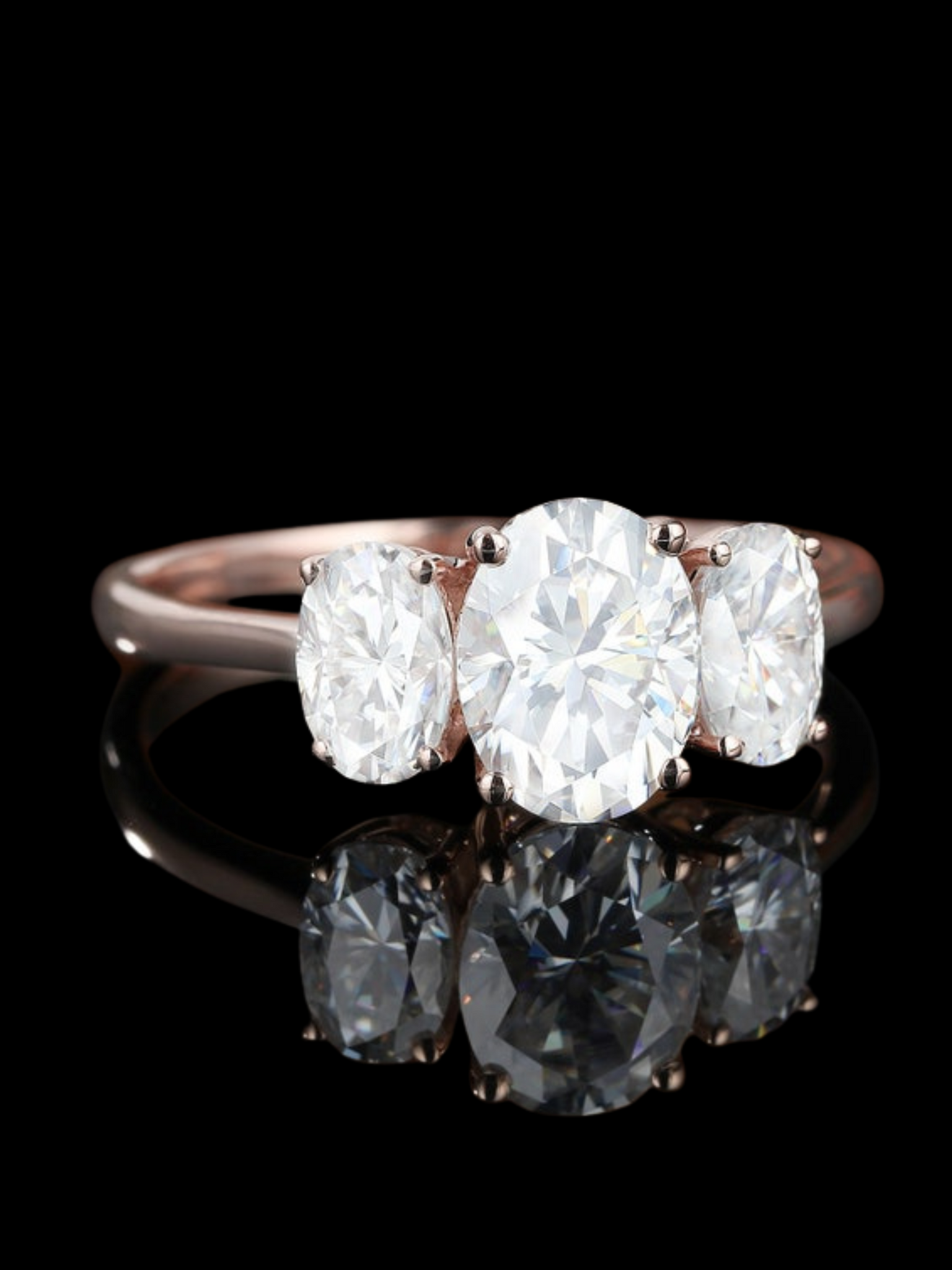 Round Cut Moissanite Rose Gold Handmade Ring