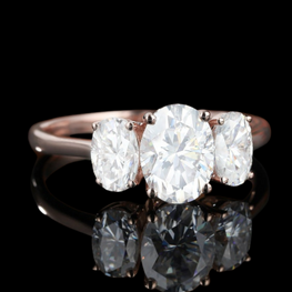 Round Cut Moissanite Rose Gold Handmade Ring