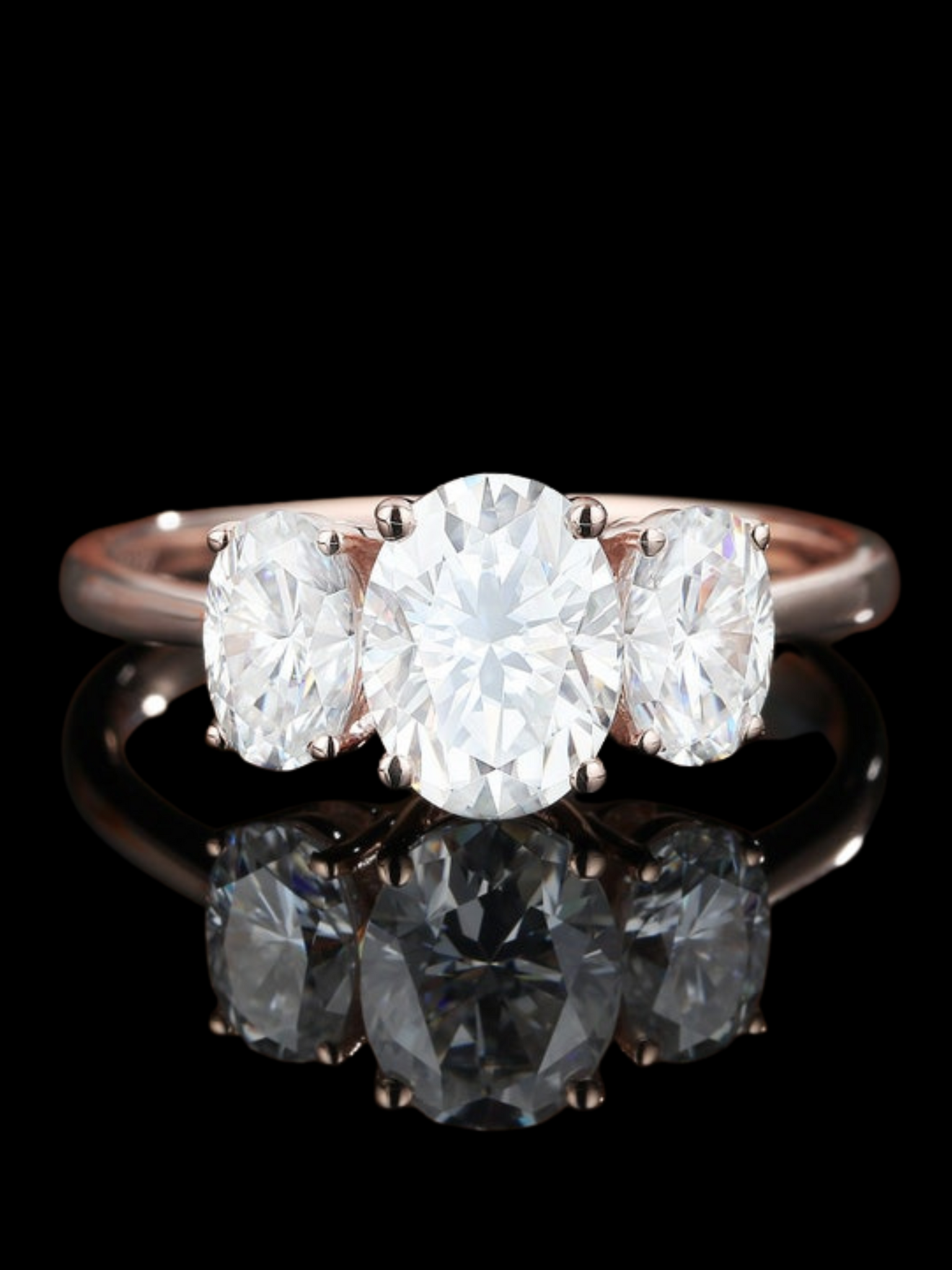 Round Cut Moissanite Rose Gold Handmade Ring