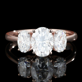 Round Cut Moissanite Rose Gold Handmade Ring