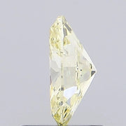 fancy yellow colour diamond oval cut fancy yellow lab grown diamond light grey background