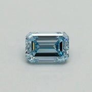 0.30 Ct Emerald Cut Fancy Intense Blue Lab Created Diamond High-End Elegant Brilliant Sparkle