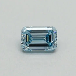 0.30 Ct Emerald Cut Fancy Intense Blue Lab Created Diamond High-End Elegant Brilliant Sparkle
