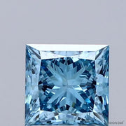 1.58 Ct Princess Cut Fancy Vivid Blue Lab Grown Diamond Soft Elegant Rare Sparkle