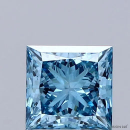 1.58 Ct Princess Cut Fancy Vivid Blue Lab Grown Diamond Soft Elegant Rare Sparkle