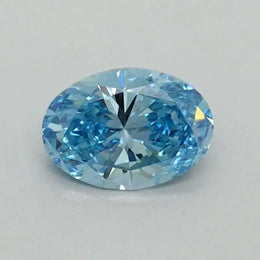 0.50 Ct Fancy Vivid Blue Oval Lab Diamond Intense Color Luxury Masterpiece Sparkle