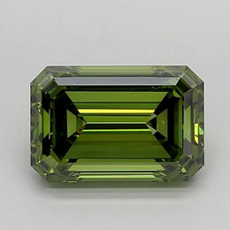 1.03 Ct Emerald Cut Fancy Vivid Green Lab Grown Diamond Rare Luxury Bold Elegant Sparkle