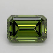 1.03 Ct Emerald Cut Fancy Vivid Green Lab Grown Diamond Rare Luxury Bold Elegant Sparkle