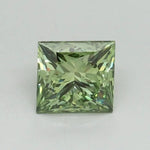 1.00 Ct fancy vivid green princess cut lab grown diamond with vibrant color and brilliant sparkle 