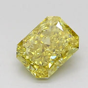 1.37 Ct fancy intense Yellow Radiant cut lab grown diamond with rich color and sharp sparkle 