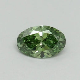 0.31 Ct fancy vivid green oval cut lab grown diamond with soft color and elegant sparkle for delicate jewelry