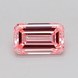 0.91 Ct Fancy Intense Pink Emerald Cut Lab Grown Diamond Elegant Modern Jewelry