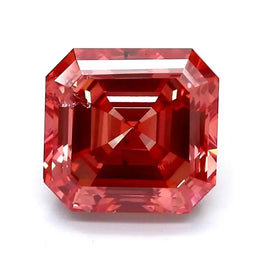 2.29 Ct vivid pink Asscher cut lab grown diamond with step facets, vintage style loose stone for fine jewelry