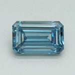 0.90 Ct Fancy Vivid Blue Emerald Cut Lab Grown Diamond Radiant Spark Elegant Jewelry