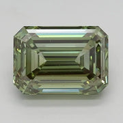 Luxe Brilliance 6 Ct Fancy Green Emerald Cut Lab Grown Diamond, Elegant Fine Jewelry for Women.