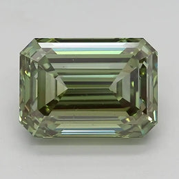 Luxe Brilliance 6 Ct Fancy Green Emerald Cut Lab Grown Diamond, Elegant Fine Jewelry for Women.