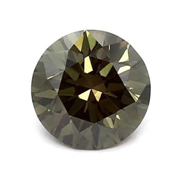 1.05 Ct round cut dark green lab grown diamond, stunning loose stone for luxury jewelry