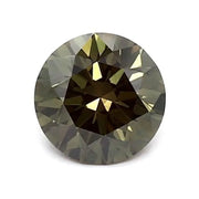 1.05 Ct round cut dark green lab grown diamond, stunning loose stone for luxury jewelry