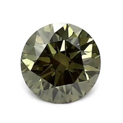 1.01 Ct dark green round cut lab grown diamond, rare loose stone for engagement rings and fine jewelry
