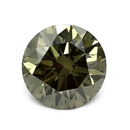 1.01 Ct dark green round cut lab grown diamond, rare loose stone for engagement rings and fine jewelry