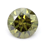 0.96 Ct dark green round cut lab grown diamond with deep color, rare loose stone for custom jewelry