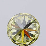 intense yellow colour diamond brilliant round cut lime yellow lab diamond.