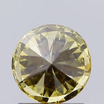 fancy yellow colour diamond round brilliant fancy yellow lab grown diamond for light grey background