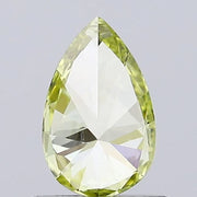 fancy greenish yellow colour diamond pear cut yellow lab grown diamond loose gemstone.