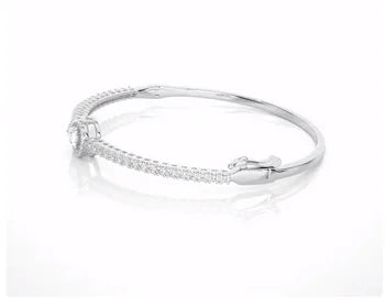 Pear Halo Delicate Bangle Bracelet