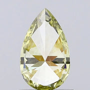 greyish yellow colour diamond pear-cut yellow lab-grown diamond loose gemstone.