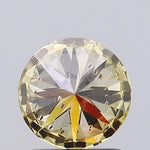 light brownish yellow colour diamond round brilliant light brownish yellow lab diamond light grey background