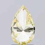 intense yellow colour diamond pear fancy intense yellow lab grown diamond si1 light grey background
