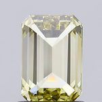 fancy yellow colour diamond emerald Cut Fancy Yellow Lab Grown Diamond VVS2