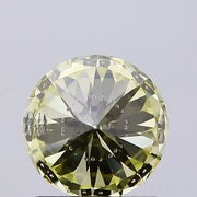 fancy yellow colour diamond round fancy yellow certified lab grown diamond light grey background